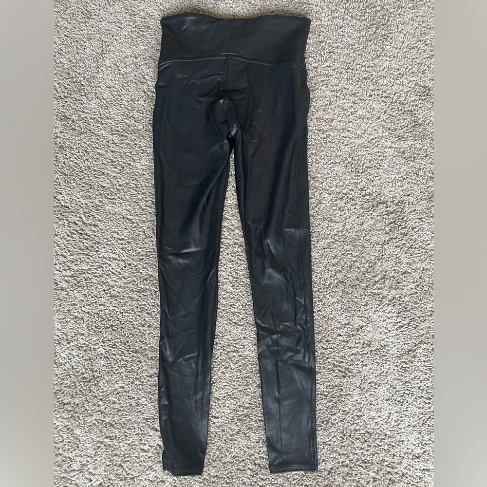 SPANX Metallic Faux Leather Leggings - Picture 2 of 5